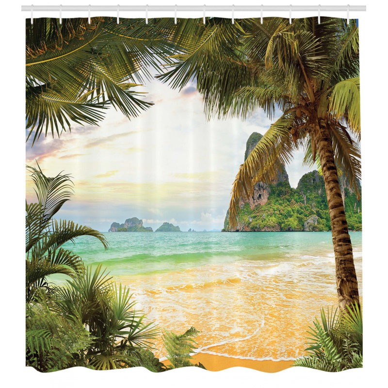 Ensemble de rideau de douche + crochets Ocean, H 75 po x l 69 po