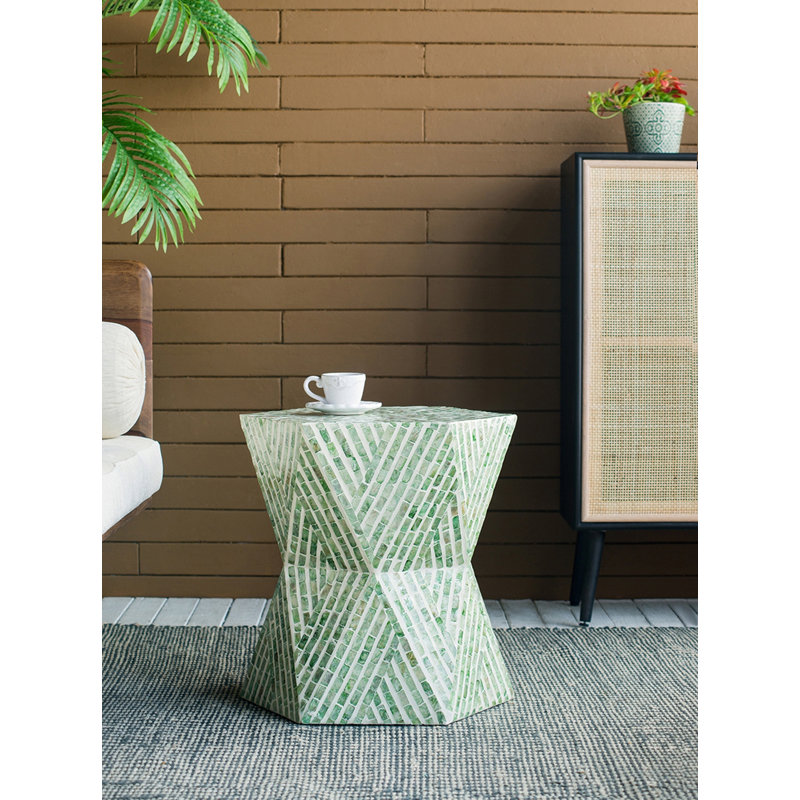 Tabouret de jardin vert Tapered, table d'appoint