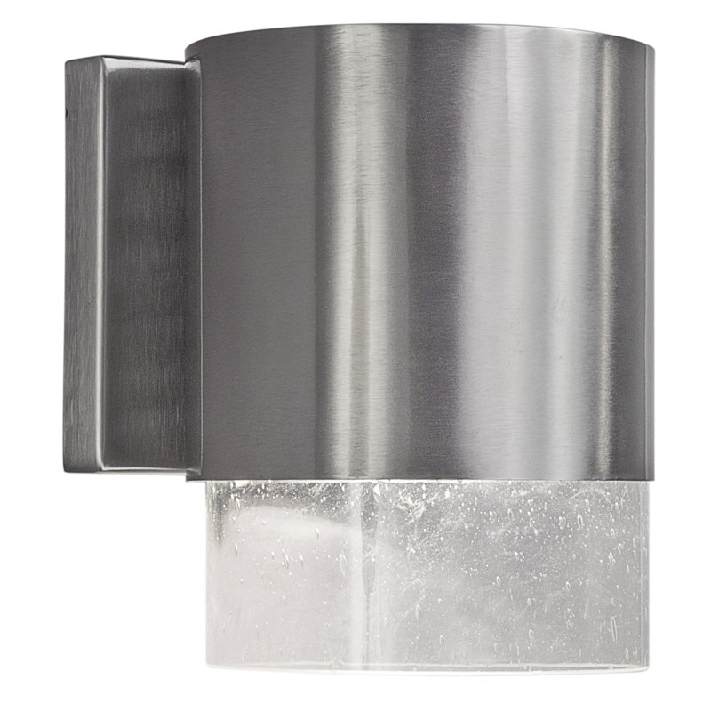 Plafonnier encastré d’extérieur 1 ampoule Abron, Nickel brossé