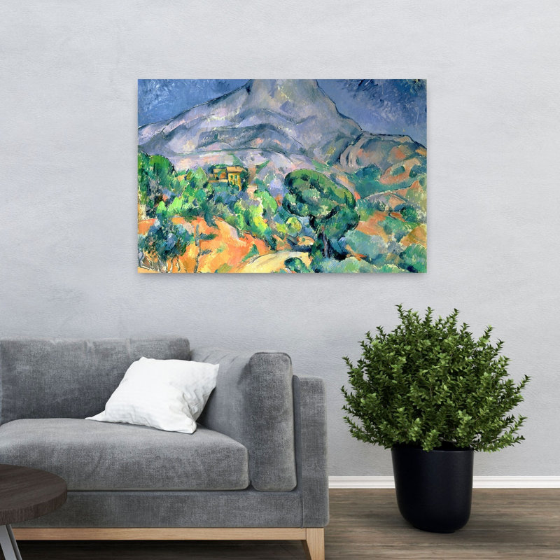 Mont Sainte-Victoire, France 1900 Impression d'art mural contemporain, H 32 po x l 48 po