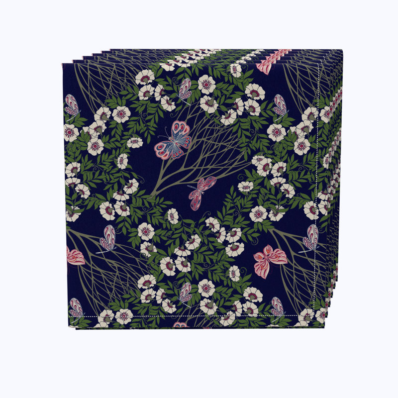 Cotton Floral Square Napkin