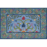 Alpenrose Hand-Tufted Wool Loop Pile Indoor Rug Traditional Bordered Blue 
