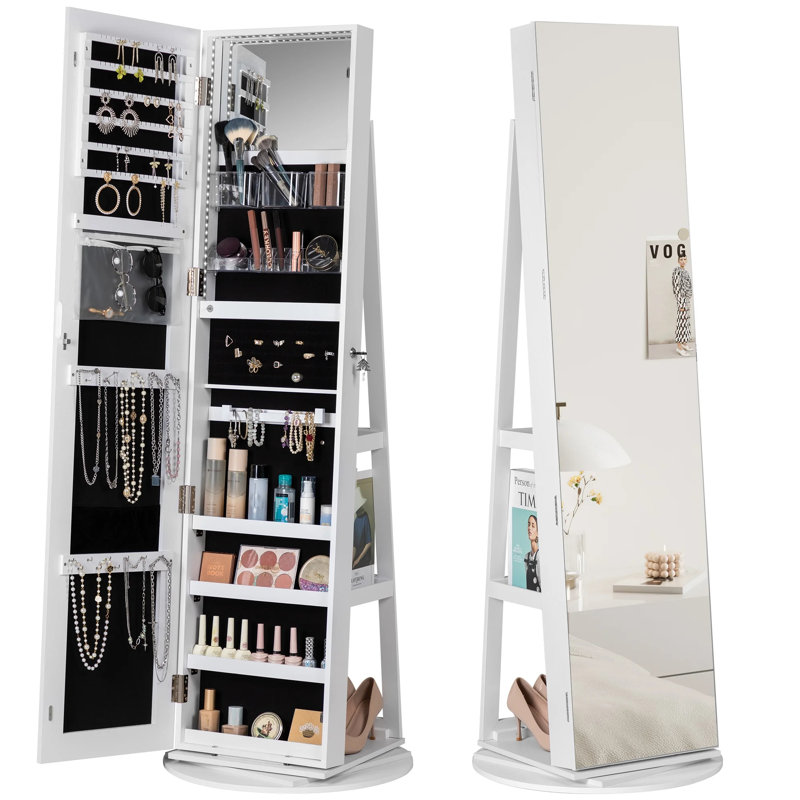 Boush 22'' Wide Free-Standing Jewelry Armoire with Mirror
