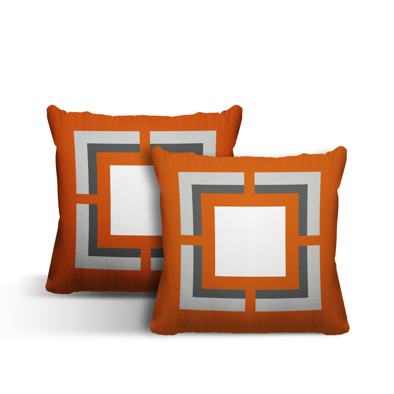  Coussin intérieur / extérieur, L 17 po x H 17 po, Orange