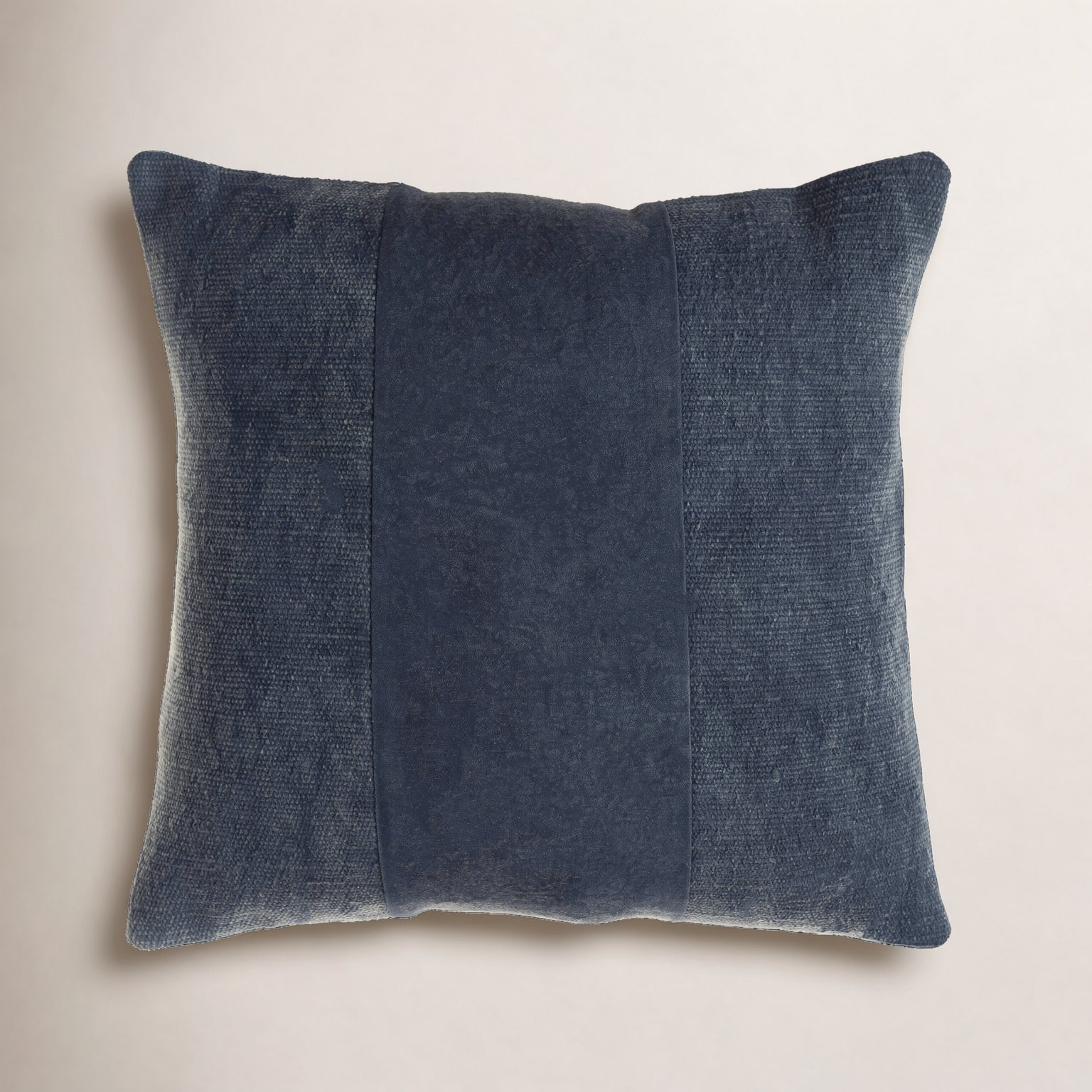 Dunbar Cotton Throw Pillow, 20" x 20", Poly Fill, Navy