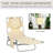 Poolside Reclining Chair With Face Hole, Arm Slots, Pillow And Storage Pocket For Patio, Garden, Beach, Beige Beach Pool Lounge 5-Level Adjustable , Slots