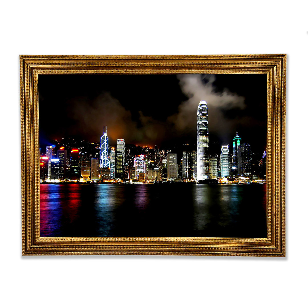 Hong Kong Cloudy Nights - Einzelne Bilderrahmen Kunstdrucke