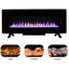 Foyer électrique courbé à l'avant - 5000 / H, 4 couleurs de flamme, télécommande incluse, évent, dessus de table / fixation murale de 4,97 pouces de large, puissance de 1400W, 8 minuteries de lit Ember, fixation murale / plateau de table