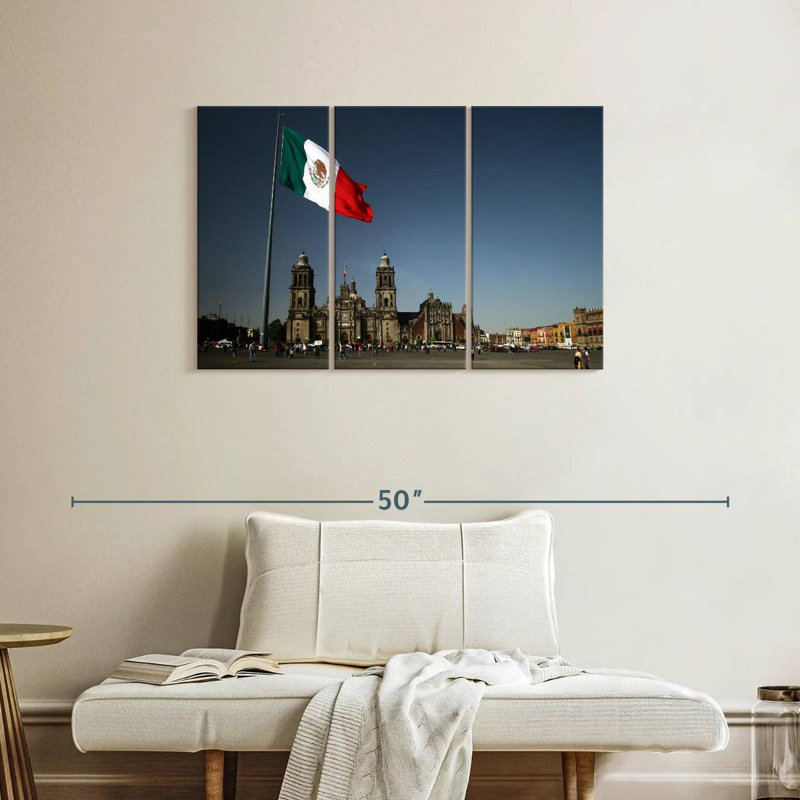 Drapeau mexicain Sirci à Zocalo, H 24 po x l 38 po