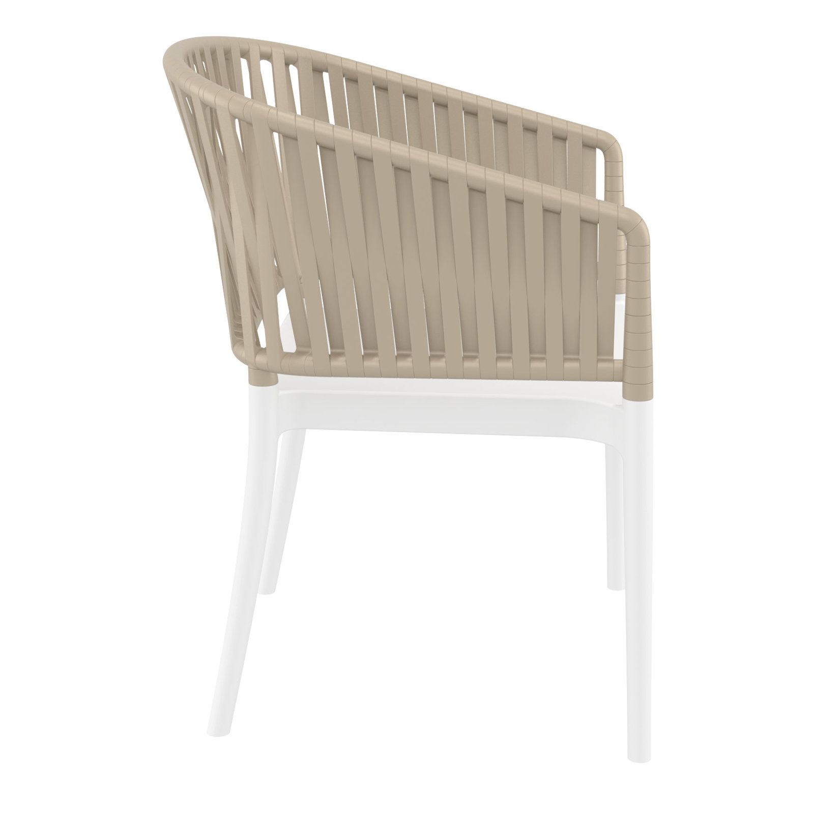 Newport Outdoor Stacking Dining Armchair, Taupe/White