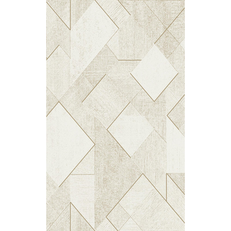 Rouleau de papier peint géométrique Antoinne, Blanc