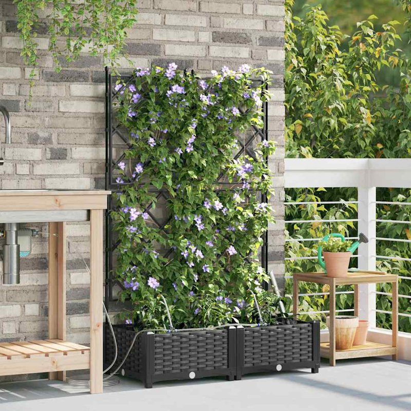 Jardinière 2 pièces vidaXL, H 49,6 po x l 31,5 po x P 15,7 po, 2, Noir