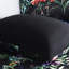Édredon 5 pièces noir, motif botanique élégant, 2 coussins décoratifs, taies décoratives assorties, lit double lavable à la machine, pièces, avec imprimé attrayant-120264936