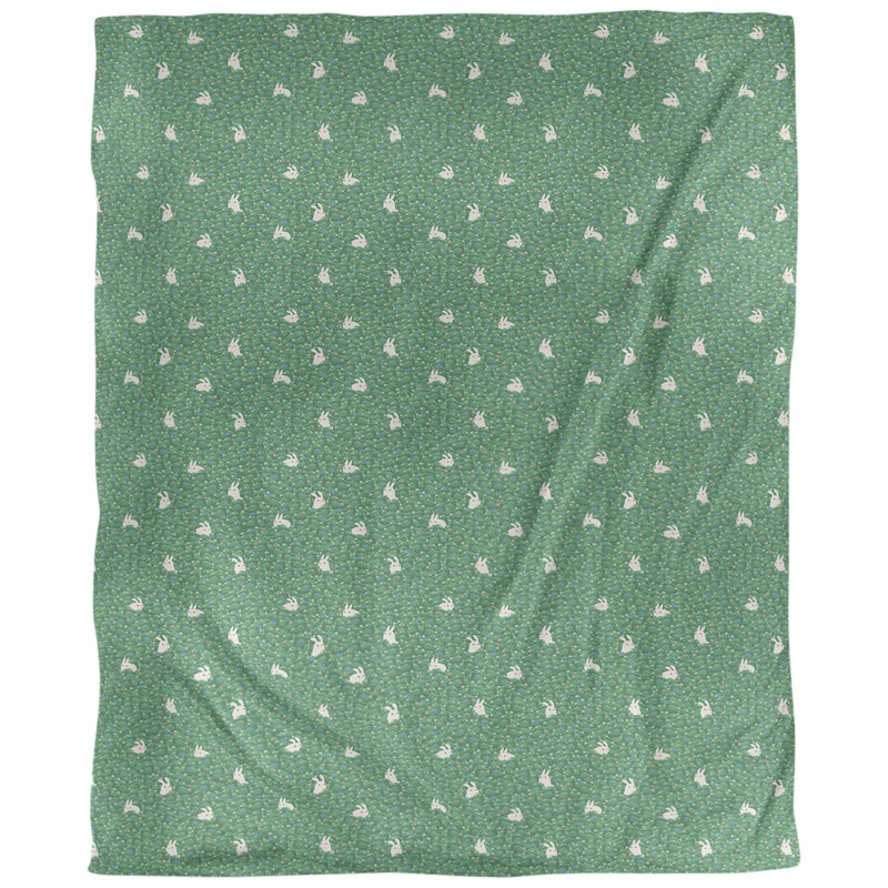 Housse de couette simple Katelyn Elizabeth, Housse de couette pour très grand lit, Polyester brossé, Jade / blanc