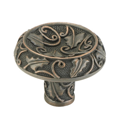 ROOKWOOD KNOB IN FLORENTINE PLATE
