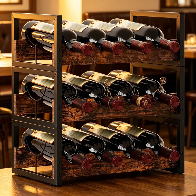 Petit support à vin à trois niveaux pour bouteilles de vin