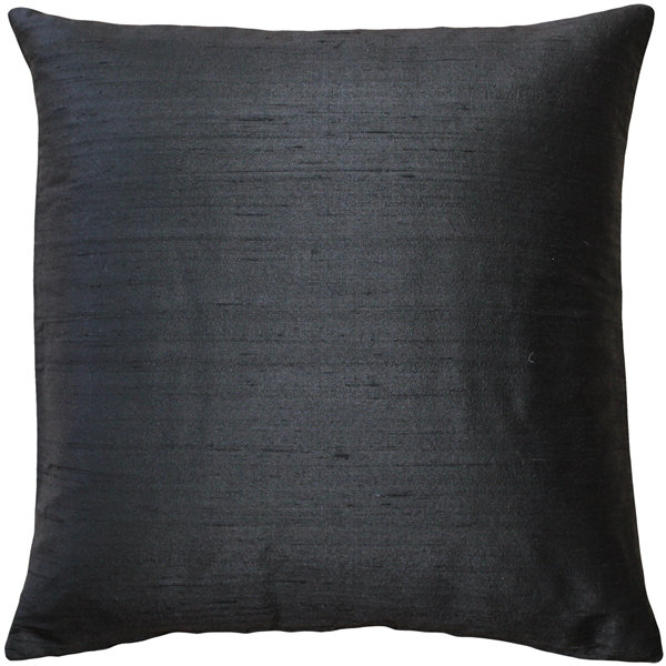 Sankara Silk Throw Pillow, 16" H x 16" W x 5" D, Black