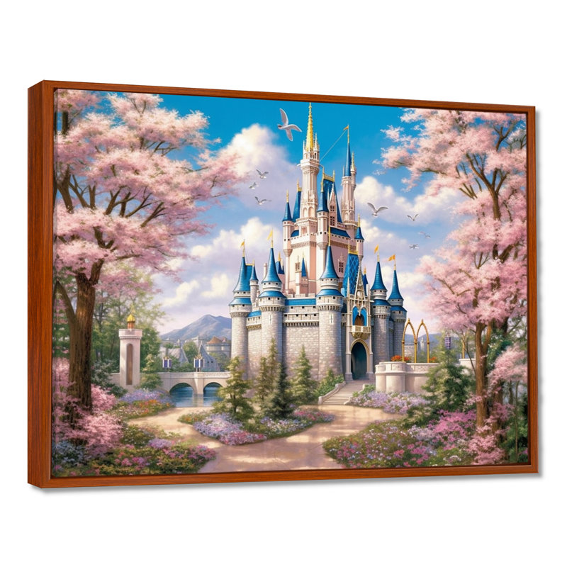 «Enchantment Of Castles - Castles», reproduction sur toile encadrée, H 24 po x l 32 po x P 1 po, Cadre flottant brun
