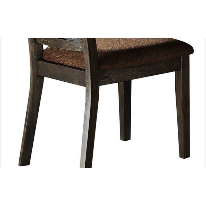 Chaise d'appoint en tissu brun et finition espresso