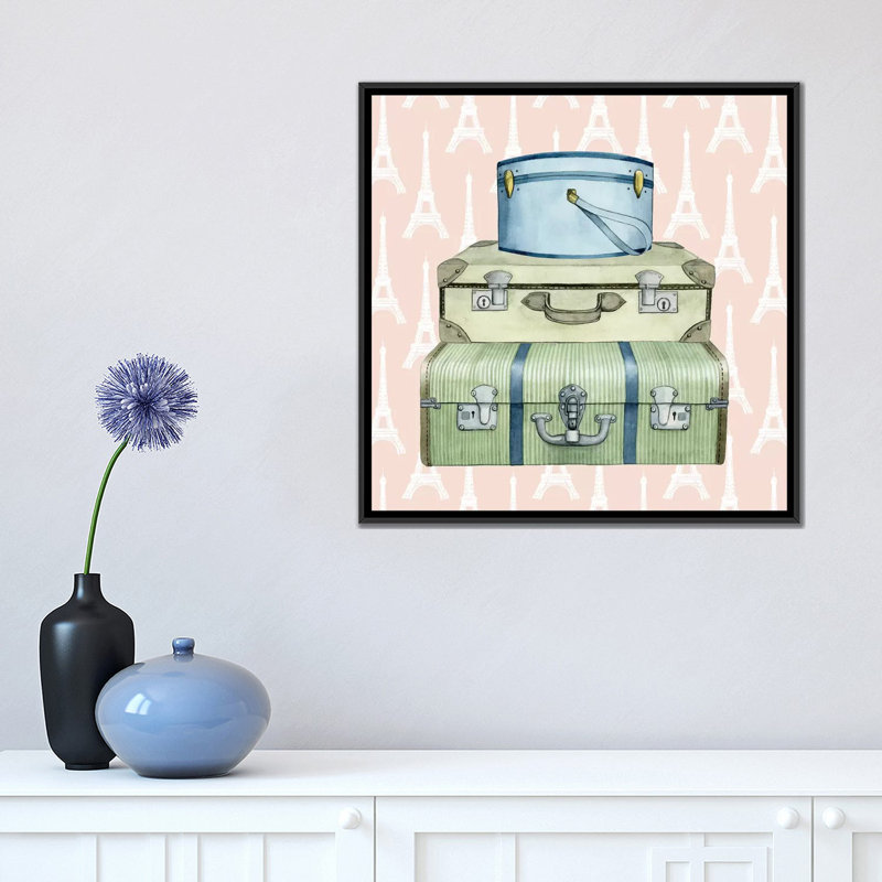 « travel rêve i », impression sur toile, H 18 po x l 18 po x P 1,5 po, Toile avec cadre noir, Pas de tapis