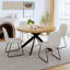 46.4" Round Table Set Of 4 , Modern Kitchen Table Set, Mdf Dining Table With Dining Chairs-343216287