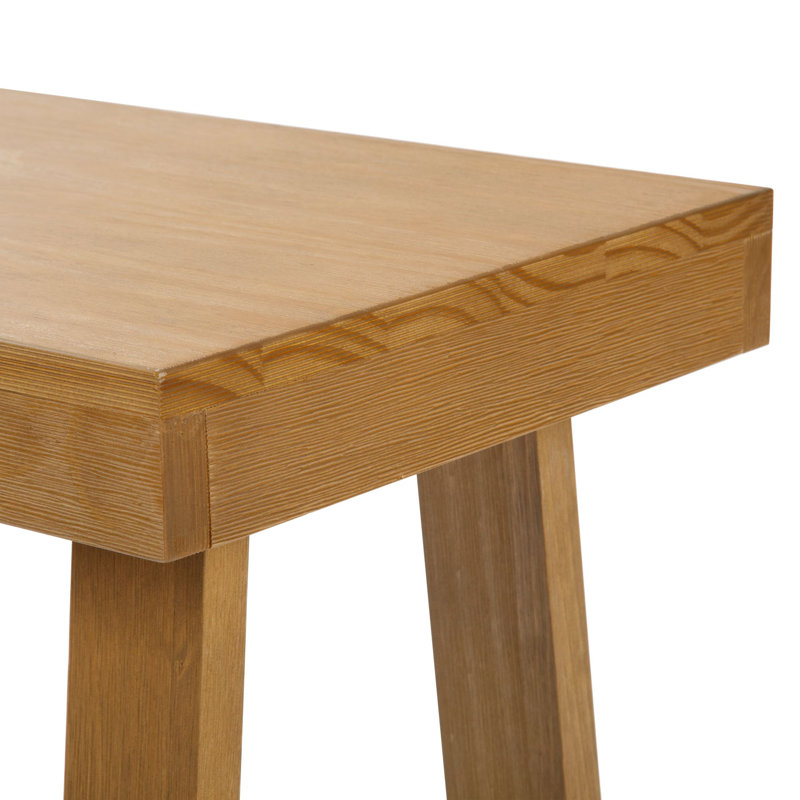 Camy Solid Wood End Table, Pecan Wirebrush