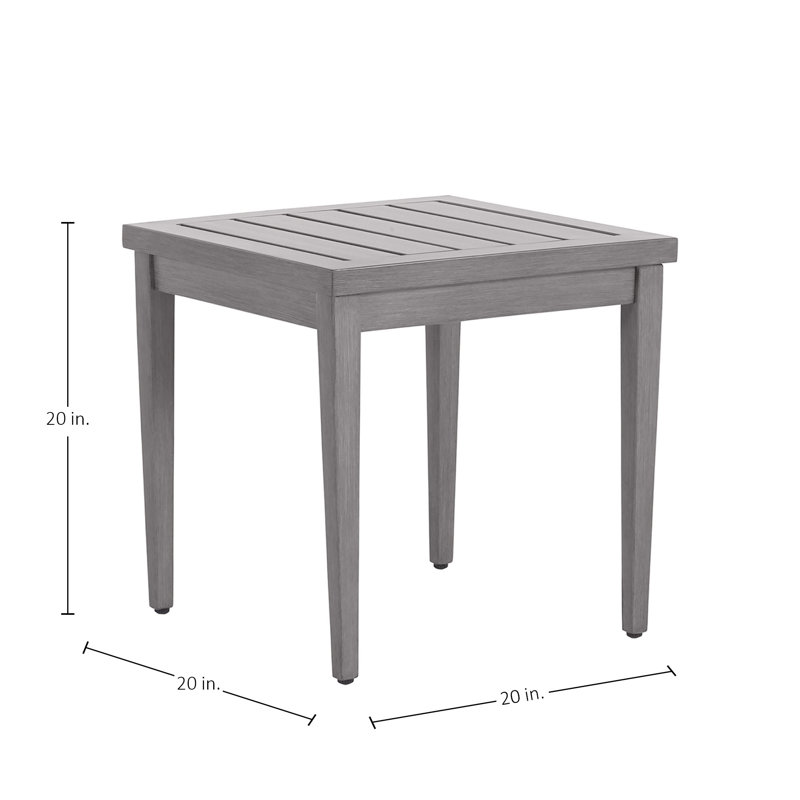 Brookings Wrought Aluminum Side Table, Oyster