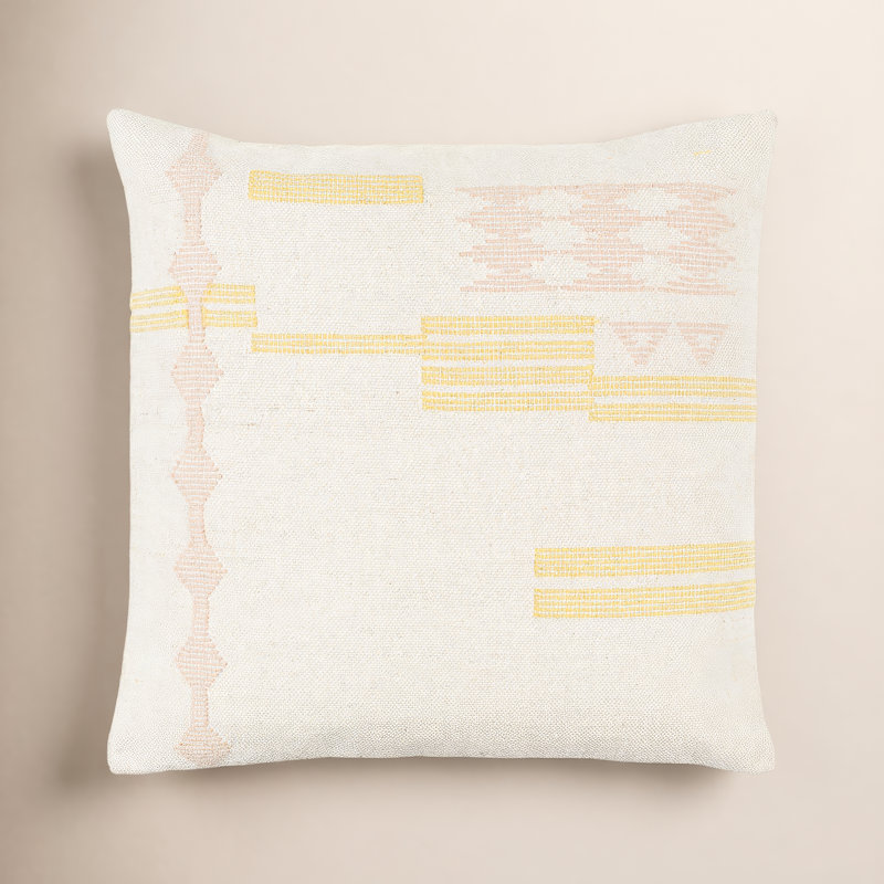Mariposa Geometric Cotton Throw Pillow, 20" x 20", Polyester/Polyfill
