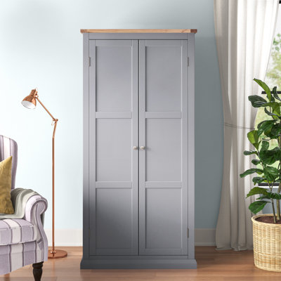 Leonidas 2 Door Solid + Manufactured Wood Wardrobe