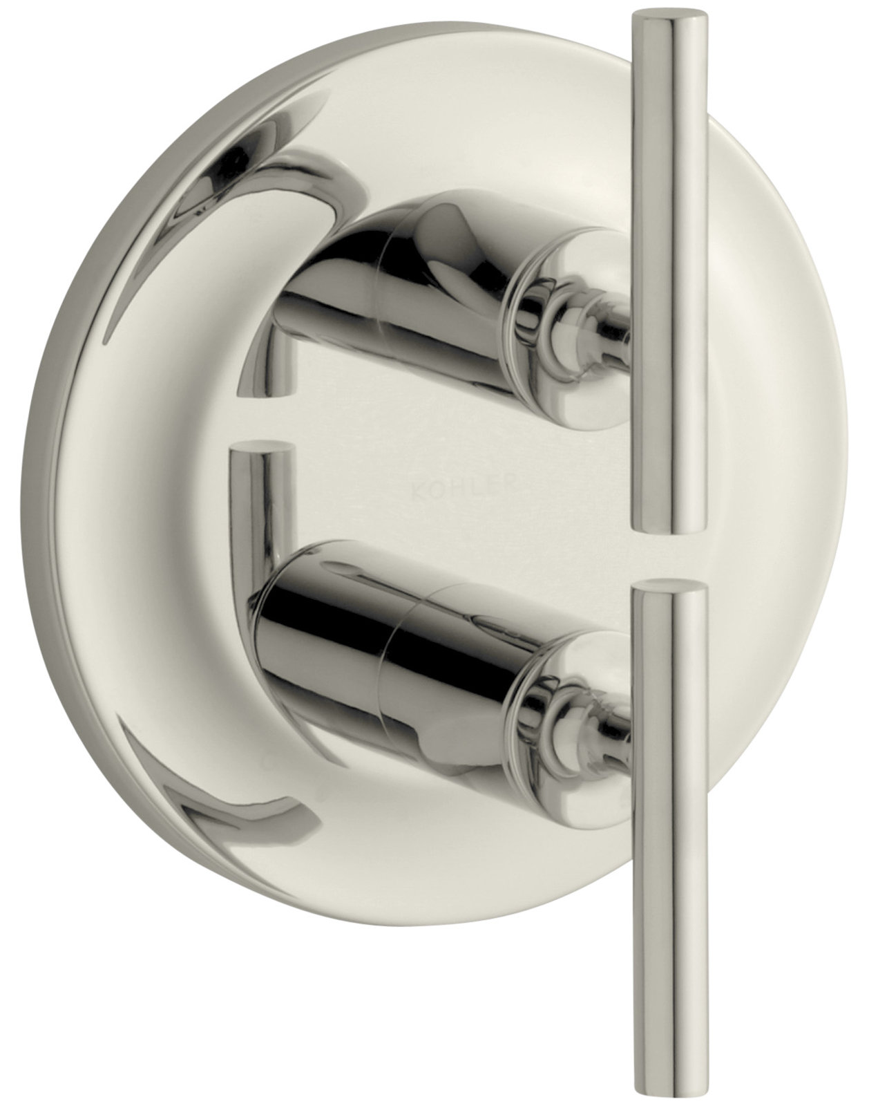 Purist Valve Trim with Lever Handles for Stacked Valve, Vibrant Polished Nickel