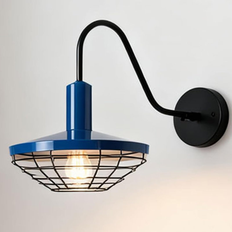 Applique murale moderne avec cage grillagée, Bleu