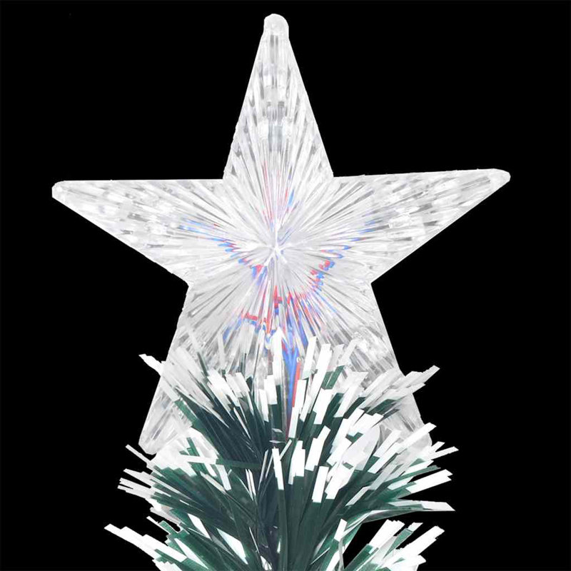 Décoration de sapin de Noël pré-éclairée en fibre optique verte et blanche, 5'