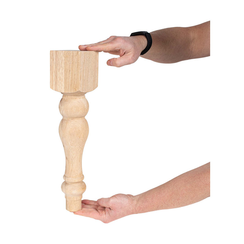 16" Unfinished Hardwood Traditional Table Legs, Set of 2