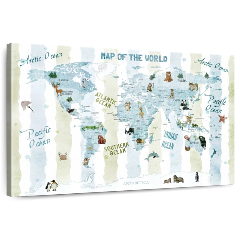Carte du monde Aliaz, H 24 po x l 36 po