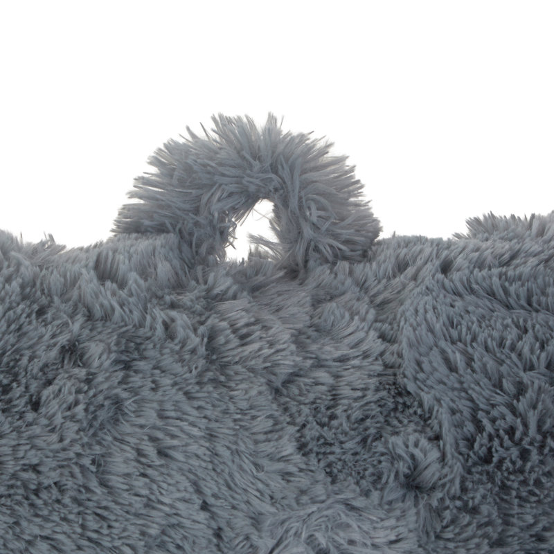  Shaggy Backrest Pillow, Gray