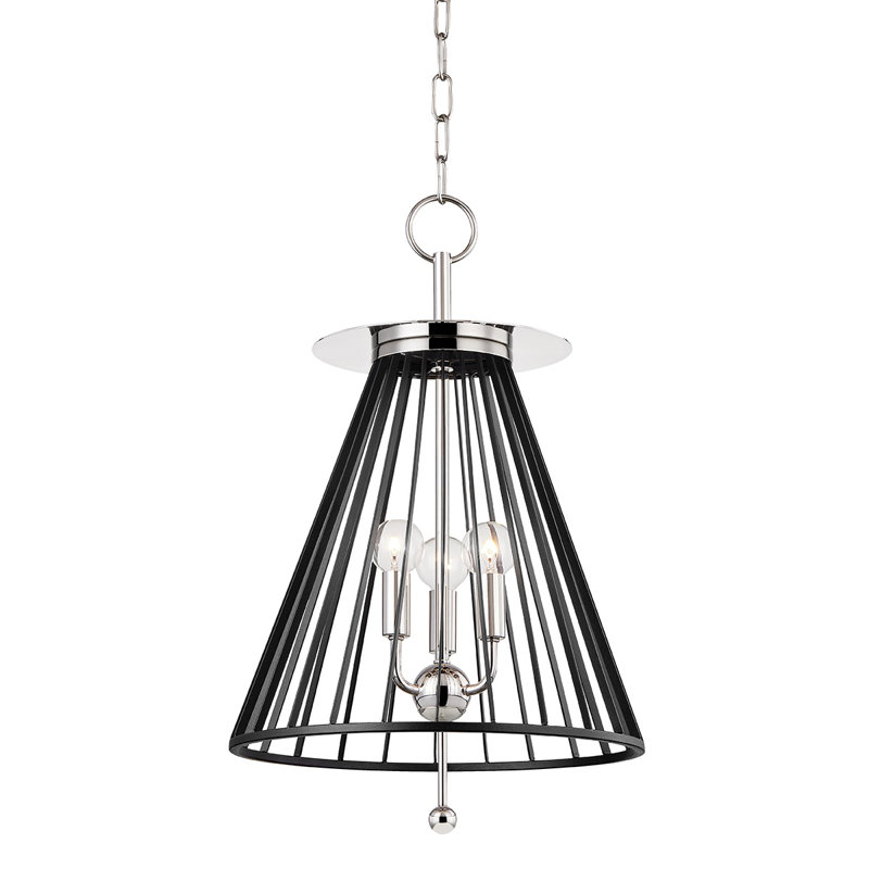 Cagney 3 - Light Pendant, Polished Nickel/Black