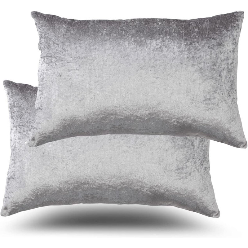 Polyester Medium Support Pillow (Set of 2), Grey