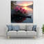Fleurs roses sur un lac en verre trempé, art mural-1983197174