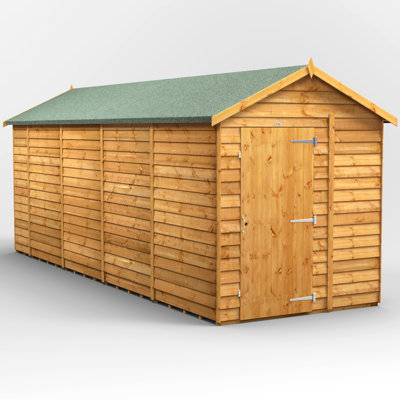 Powersheds 18 x 6ft Timber Overlap Windowless Apex Garden Shed