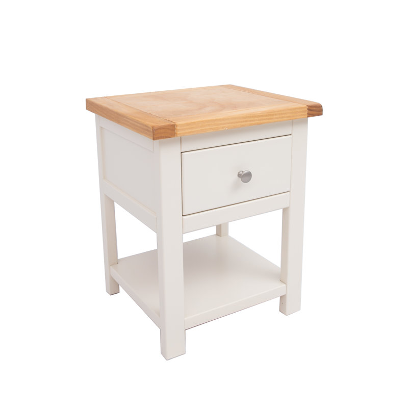 Noran 45 cm W Bedside Table, Off-White