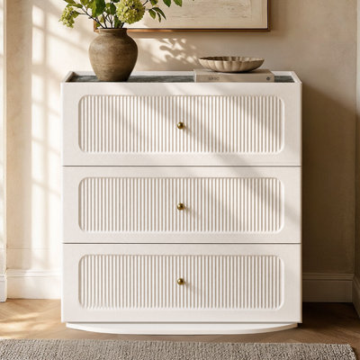 Flexmod 31.5" H White Modern Modular 3-Drawer Dresser, Spacious Storage & Anti-Tip Design, Easy Assembly