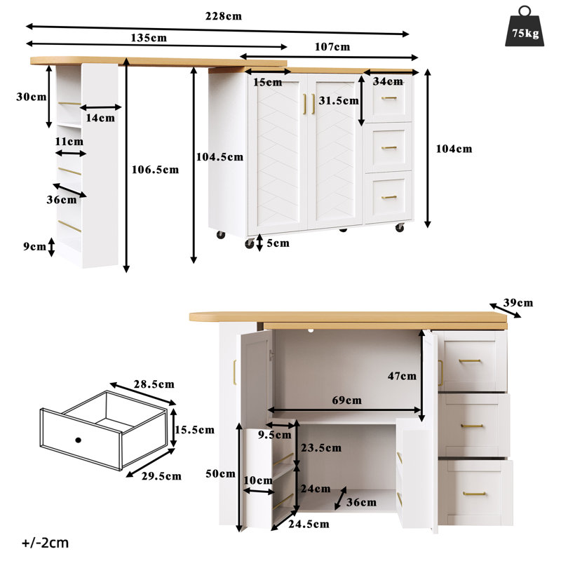 135cm Bar Cabinet