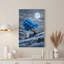 «Blue Tree On Rocky Shoreline Under Full Moon», art mural sur toile-1847178946