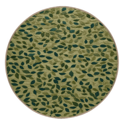 Machine Washable Botanical Brown Area Rug