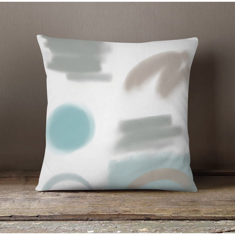 Throw Pillow With Insert, Blue/White Abstract 11, 18"H x 18"W