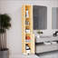 Armoire haute et mince en bambou naturel grande capacité, parfaite pour organiser les salles de bain et les petits espaces
