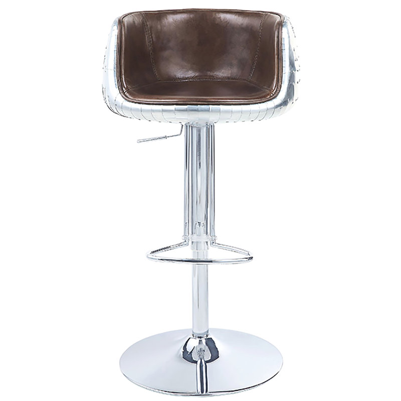 Tabouret ajustable brun rétro avec siège pivotant et confort de salle à manger moderne dans la pièce essentielle de couleur