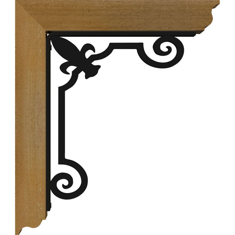 Fleur de lys triple support traditionnel Ironcrest, H 14 po x P 11 1/2 po, Cèdre rouge de l'Ouest l 3 1/2 po x T 2 po (lisse