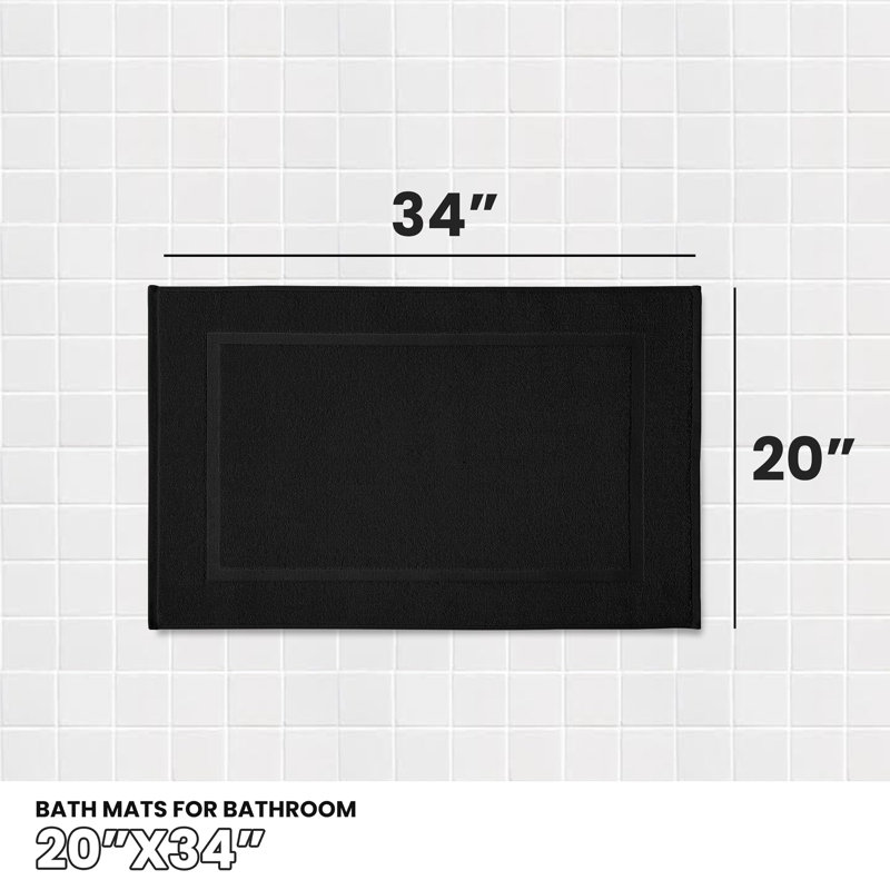Tapis de bain réversible Isolt, Noir