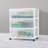 Sterilite Wide 3 Drawer Storage Cart, Rolling Cart with Wheels Organizes Clothes in Bedroom, Closet